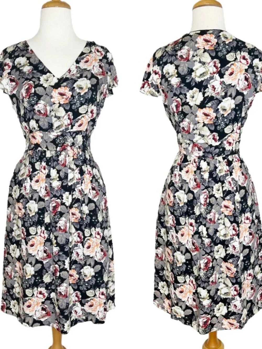Modcloth Frock Shop Floral Roses Dress Large